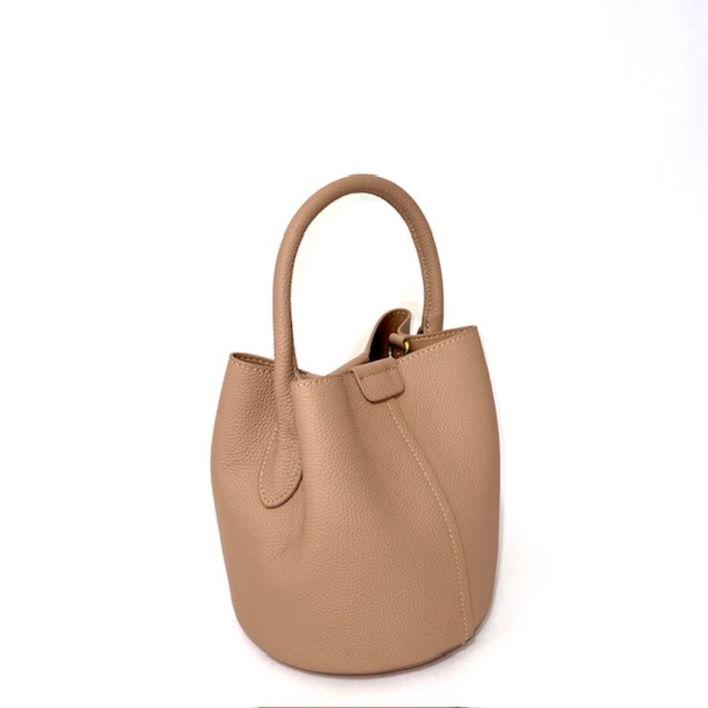 Genuine Leather Bucket Bag, Luxury Mini Crossbody Bag - Picture 3 of 6